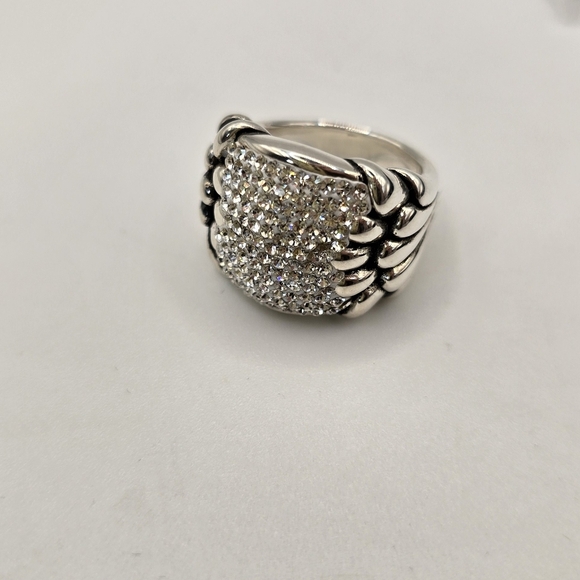 White Austrian Crystal Ring in Sterling Silver Size 7 - Picture 3 of 7